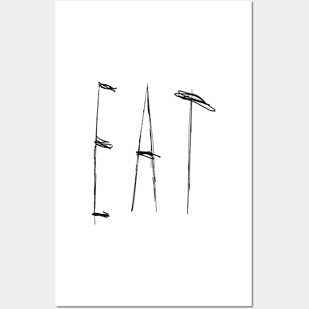 Dark and Gritty Eat Word Text Wall Art by MacSquiddles